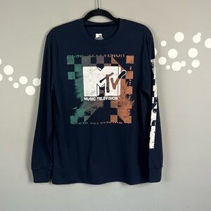 MTV Music Television Retro Long Sleeve Shirt Size S Unisex